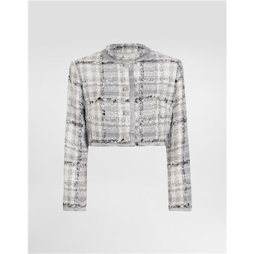Dolce & Gabbana giacca corta in tweed rachel lurex a quadri