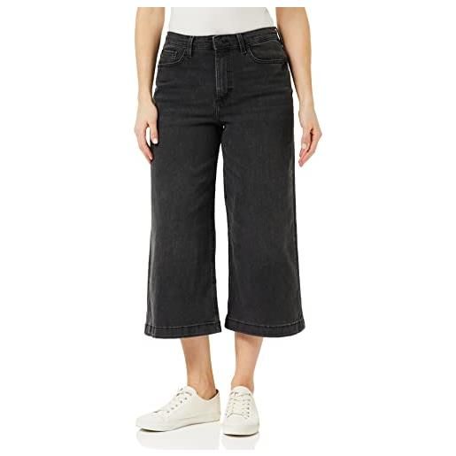 French Connection culotte ampia elasticizzata cosciente jeans, nero vintage, 48 donna