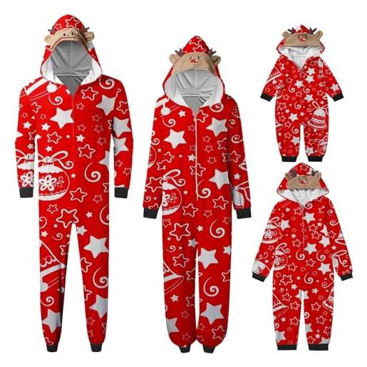 Yekdmxop pigiama famiglia coordinati pigiama famiglia natalizio elfo pigiama intero natalizio babbo natale pigiami natalizi coppia christmas pjs completo 2025 per mamma papà bambino neonato a