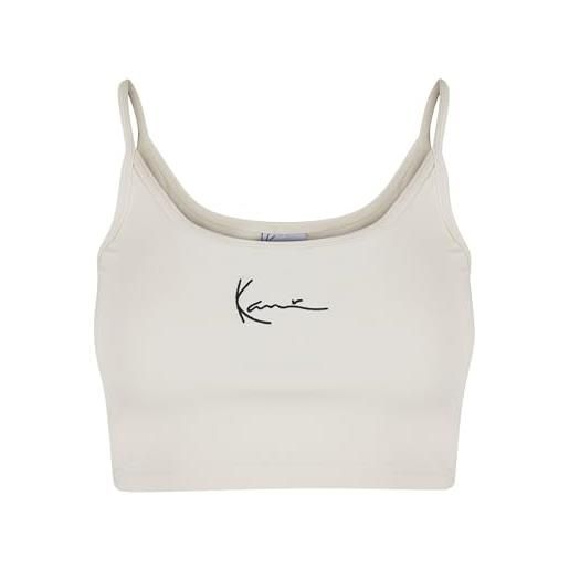 Karl Kani top da donna kw-tp021-003-06 small signature essential crop top, bianco, s