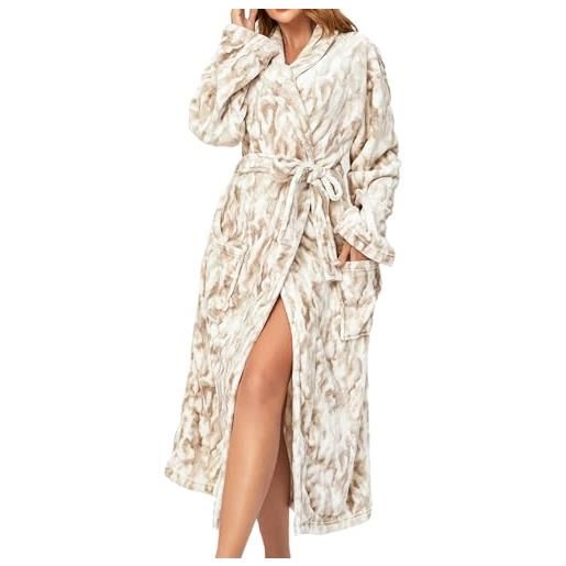 Vestaglia Ciniglia Donna Accappatoio Da Donna In Pile Peluche Con