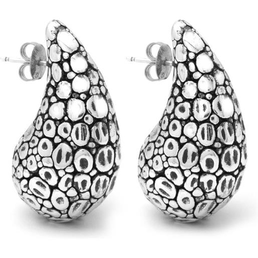 Giovanni Raspini / animalier / orecchini goccia coccodrillo / argento - 12032