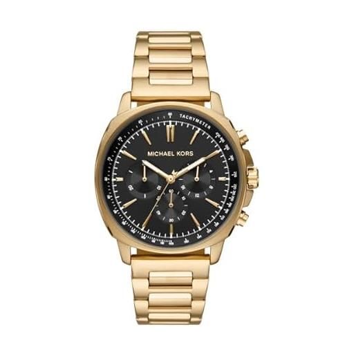 Michael Kors orologio cronografo da uomo in acciaio inossidabile dorato collezione sullivan mk8969, oro, elegante