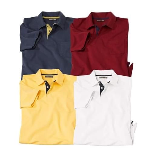 ATLAS FOR MEN - confezione da 4 polo in jersey casual - m