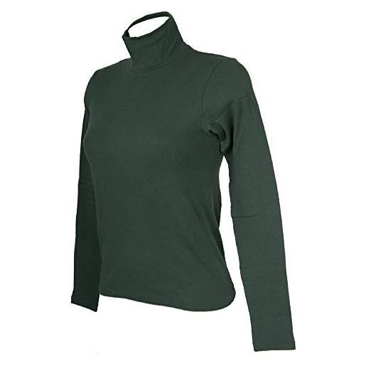 RAGNO lupetto mezzo collo donna maglia manica lunga caldo cotone articolo 07452k, 027 bottiglia, xs