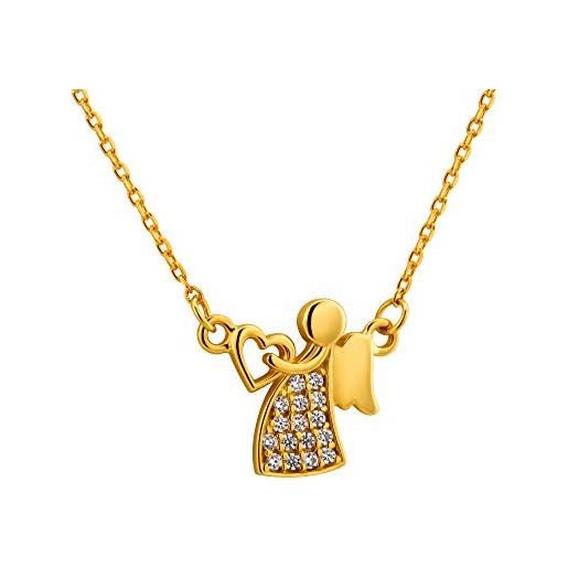 fish collana in oro con ciondolo angelo protettore per occasioni speciali