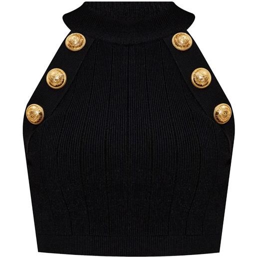 Balmain top con bottoni - nero