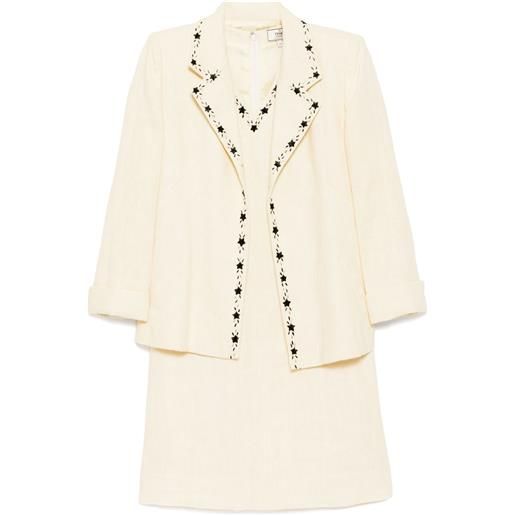 Fendi Pre-Owned - set giacca anni 2000 - donna - lino/rayon/rafia - taglia unica - giallo