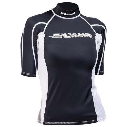 Salvimar oasi rash guard short sl woman, maglia elastica protettiva donna manica corta, in tessuto, con protezione uv (upf) +50, tg. L