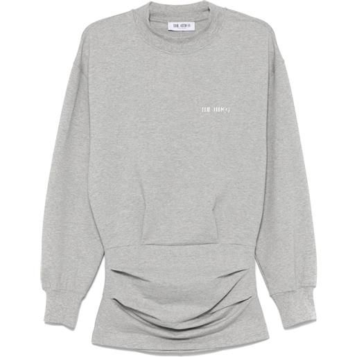 The Attico abito corto stile felpa - grigio