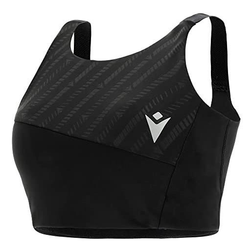 Macron run scc serenity crop bra evo blk emb wmn, reggiseno donna, nero, l