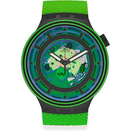 Swatch / big bold planets / come in peace / orologio unisex / quadrante trasparente / cassa plastica / cinturino silicone - sb01b125