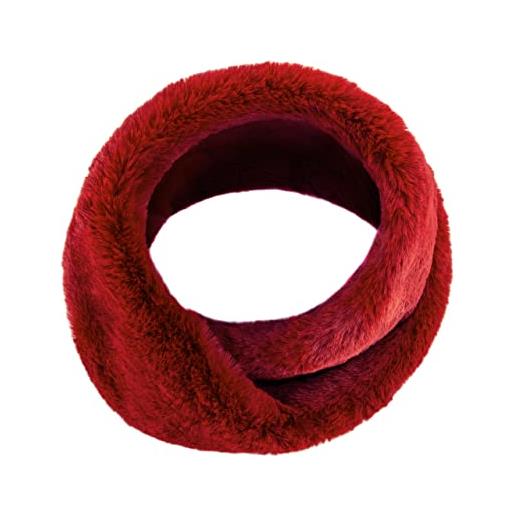 Futrzane modern scaldacollo - sciarpa ad anello donna invernale in pelliccia (rosso modern)