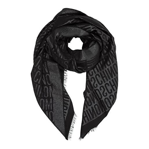 Moschino stola donna logato nero lurex