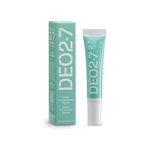 Altagamma Italia deo2-7 siero deodorante naturale prevenzione odore - vegano efficacia 2-7 giorni senza alluminio parabeni - ingredienti naturali dermatologicamente testato 15ml