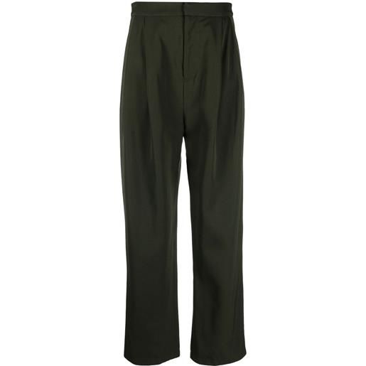 Sara Lanzi pantaloni a vita alta con pieghe - verde