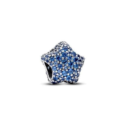 PANDORA ciondolo moments a forma di stella in argento sterling con cristallo blu stellare
