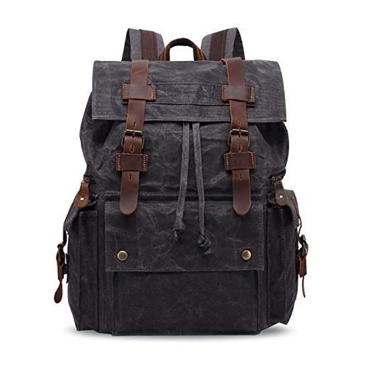 FANDARE unisex zaino uomo/donna zaino scuola zaino da viaggio, universita borse a zaino, adolescente tela borsa tracolla grigio