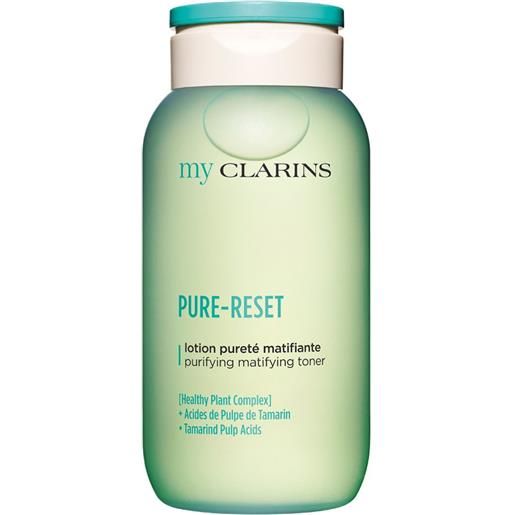 Clarins pure-reset lozione purificante opacizzante 200 ml lozione che opacizza, riequilibra e purifica la pelle mista o grassa