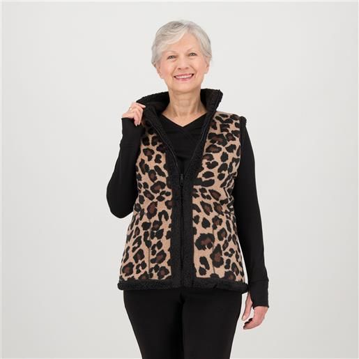 Cuddl Duds gilet in peluche reversibile con zip