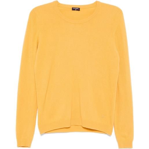 CHANEL Pre-Owned - maglione girocollo 2000 - donna - cashmere - taglia unica - giallo