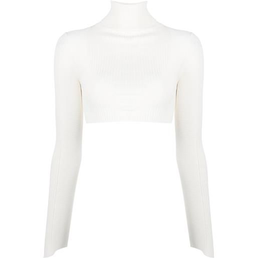 ALESSANDRO VIGILANTE top corto con cut-out posteriore - bianco