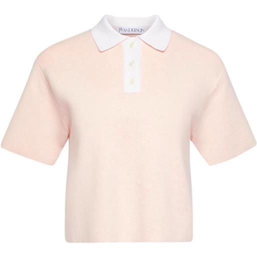 JW Anderson polo crop - rosa