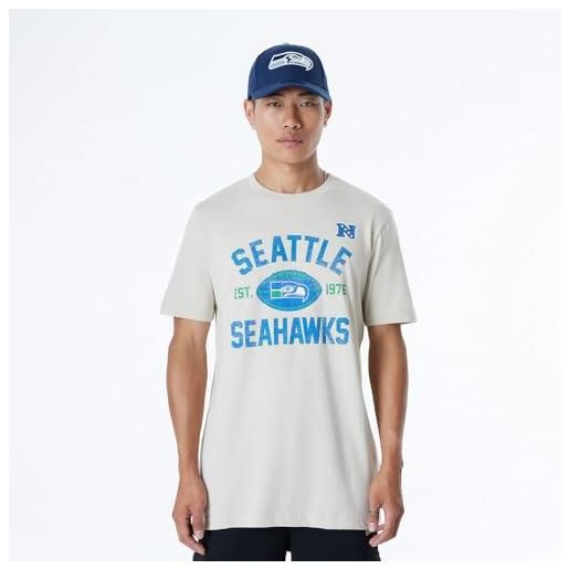Seattle seahawks new era cap nfl regular t-shirt distressed screenprint team graphic stone unisex