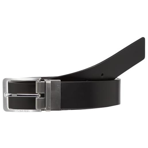 Calvin Klein uomo cintura fibbia quadrata, marrone (black/brown), 105 cm