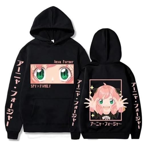 zhedu spy x family felpa con cappuccio stampata felpa con cartoni animati anime manga pullover ampio per sport all'aria aperta primaverili e autunnali (color 01, l)