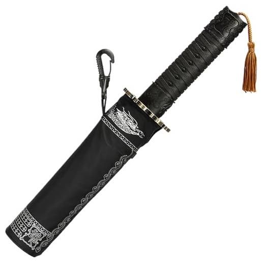 Hperu ombrello di spada, ombrello samurai full-automatico ombrello di ombrello resistenza al e ombrello resistente a prova di ruggine portatile elegante ombrello di spada per uomini regali decorazion
