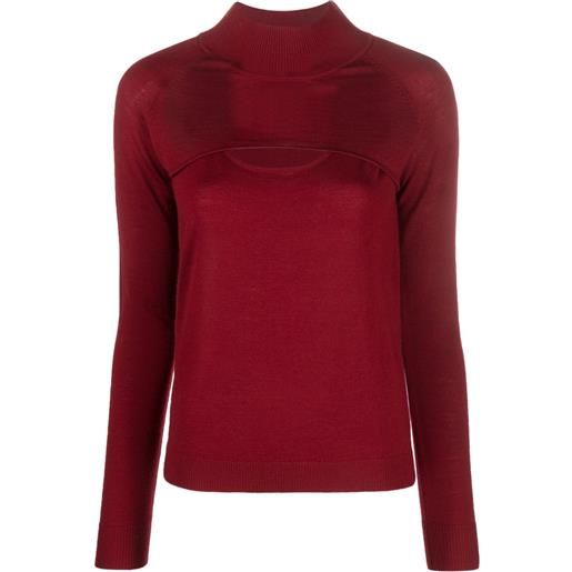 Patrizia Pepe t-shirt a maniche lunghe con cut-out - rosso