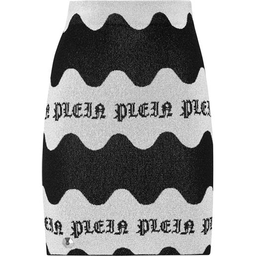 Philipp Plein minigonna con effetto jacquard - nero