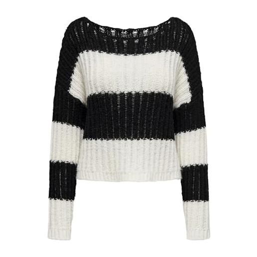 ONLY maglione da donna onlmayi, nero/bianco