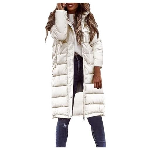 Huoghebg piumino donna lungo curvy offerte cappotto lungo donna moda piumino donna in tinta unita caldo da esterno giacca donna da lavoro casual parka donna giacca a vento leggero piumini comodo outerwear