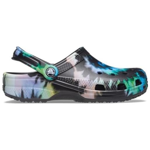 Crocs classic tie dye clogs, zoccoli unisex-adulto, multicolore, 48/49 eu