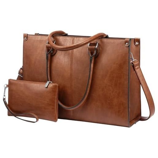 Borsa Ufficio Donna Borsa Lavoro MATEIN Con Porta Pranzo - PC 15,6 Pollici Pelle PU Nero Borsa Ufficio Pelle PU