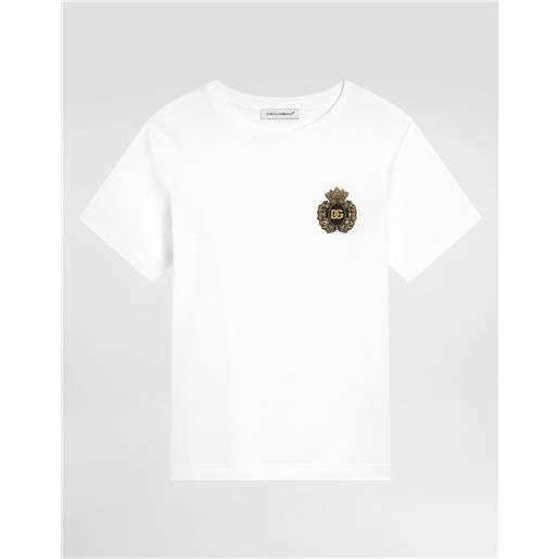 Dolce & Gabbana t-shirt in jersey con patch dg araldico
