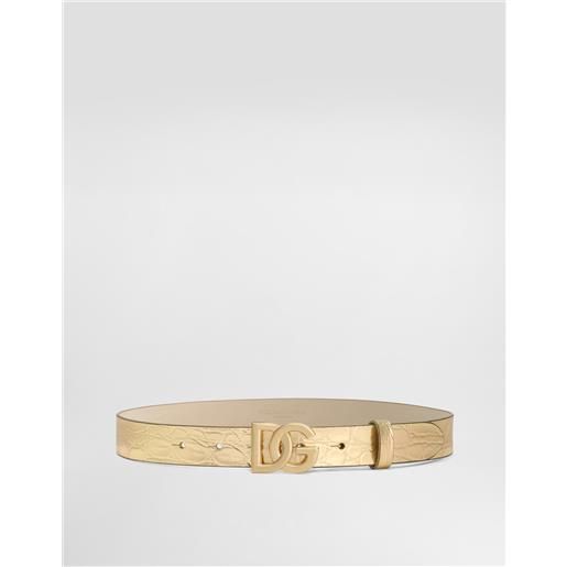 Dolce & Gabbana cintura in pelle di vitello con stampa coccodrillo
