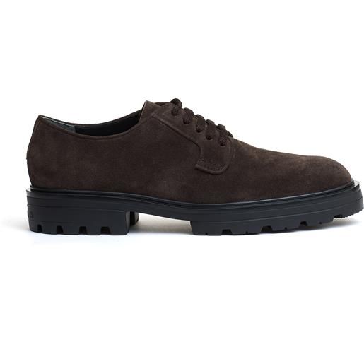 HOGAN stringata marrone camoscio carroarmato