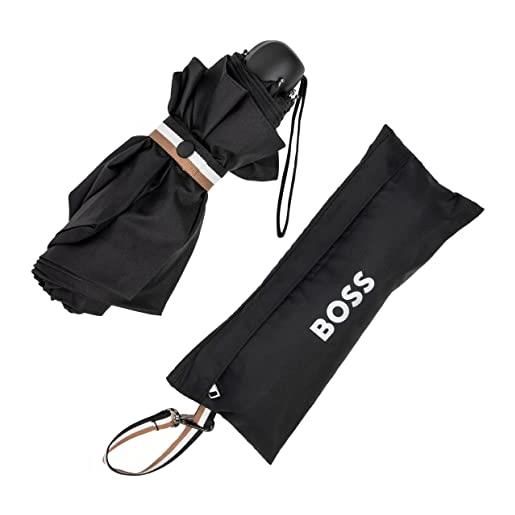 Hugo boss iconic mini pocket ombrello tascabile in poliestere nero, dimensioni aperte, lunghezza ca. 56 cm. Diametro ca. 90 cm hug321a, nero, 99 cm durchmesser // 57 cm länge, ombrello tascabile, 