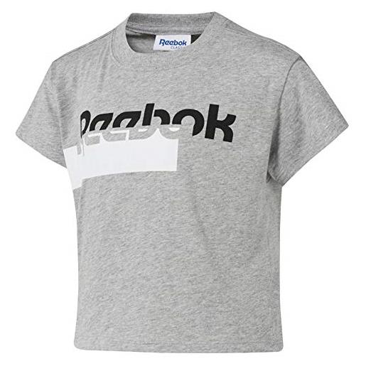 Reebok g classics tee maglietta da bambina, bambina, maglietta, dh2925_gris (brgrin)_l, grigio (brgrin), l