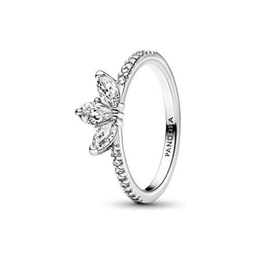 PANDORA timeless anello herbarium a grappolo in argento sterling con zirconia cubica trasparente, 60