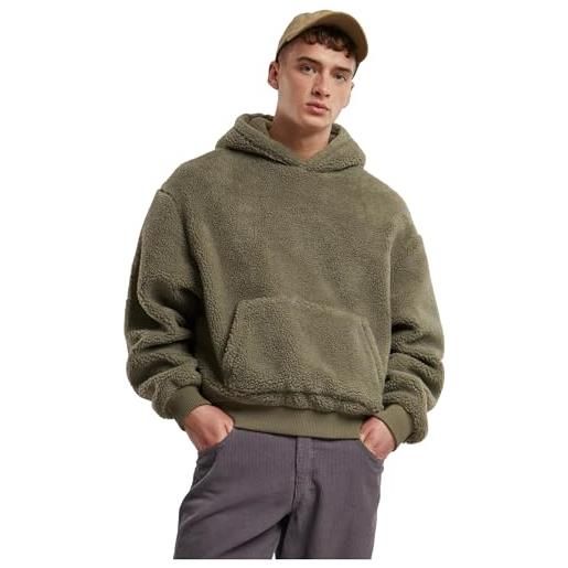 Urban Classics felpa con cappuccio da uomo oversized teddy hoody, casual da uomo, in morbida pelliccia di orsacchiotto, oversize, sabbia, m