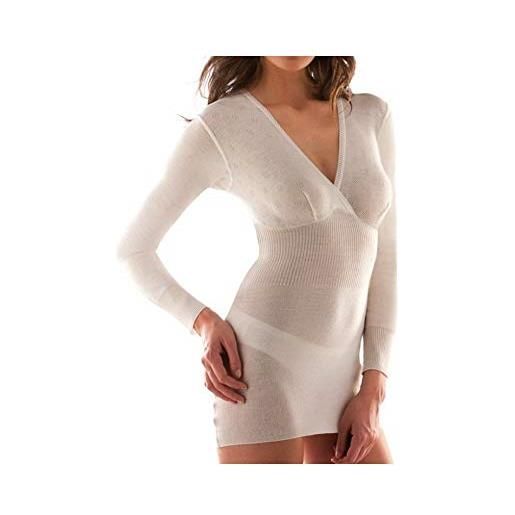 Liabel maglia donna formaseno manica lunga misto lana art. 55-7, bianco lana