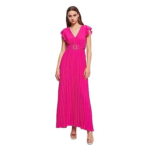 Gaudí gaudi vestito lungo elegante plissettato 311fd15019 rosa 40