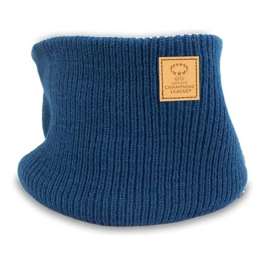 UEFA champions league - scaldamuscolo da donna lavorato a maglia, prodotto con licenza ufficiale, scaldacollo per uomini e donne, alternativa alla sciarpa, ottima idea regalo per calcio, blu, taglia