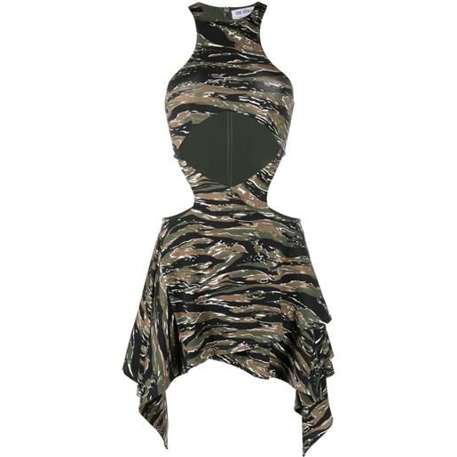 The Attico abito corto magnolia con stampa camouflage - verde