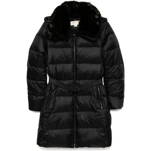 Michael Michael Kors piumino lungo 3/4 con cintura - nero