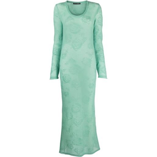 Marco Rambaldi abito lungo con applicazione - verde